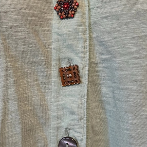 Soft Surroundings Mint Green Sleeveless Collared Button Down Lightweight Blouse - Picture 4 of 9